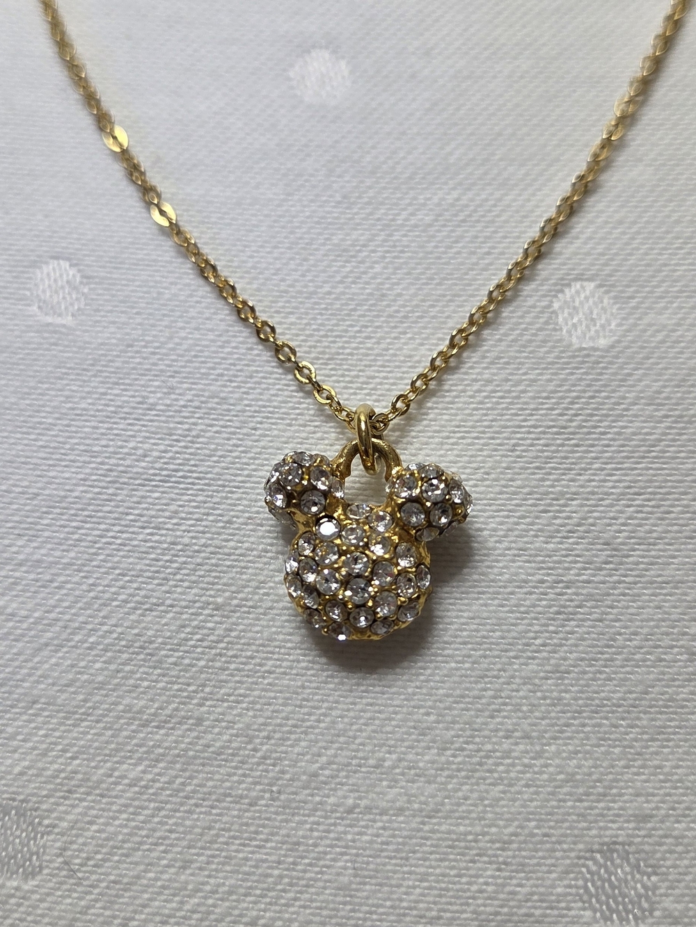 Disney Gold-Tone Crystal Mouse Mouse Pendant Necklace